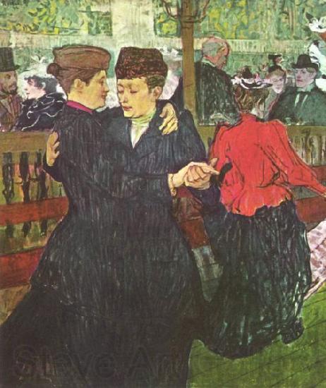 Henri de toulouse-lautrec Im Moulin Rouge, Zwei tanzende Frauen Norge oil painting art